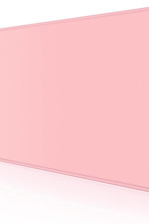 Large Mouse Pad, Extended Gaming Mouse Mat with Stitched Edges, Full Size Desk Mats with Non-Slip Base, Computer Big Desktop Keyboard Pad for Gamer, Laptop, Office, 23.6 x 11.8 in, Pink