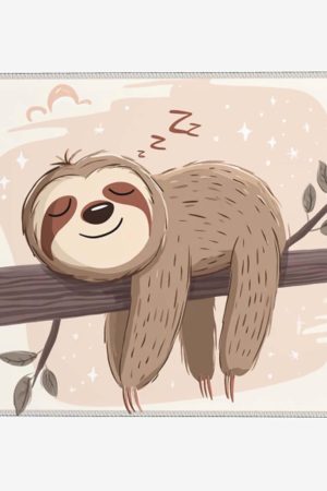 Mouse Pad Small Desk Mat, Sloth Computer Mousepad with Stitched Edges Non-Slip, Keyboard Mouse Pad for Desktop Office Desk Accessories