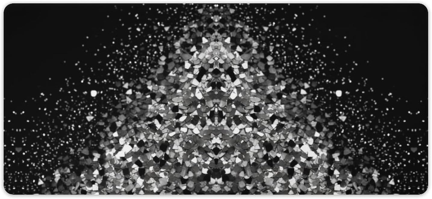 Black White Glitter Desk Mat Mouse Pad Non-Slip Leather Desk Blotter Large Office Desk Pad Multi-Color Non-Slip Mouse Pad Laptop Desk Pad Waterproof Desk Writing Pad for Office and Home