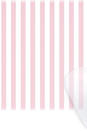 Square Cute Striped Mouse Pad with Stitched Edge, Premium Waterproof Cloth Aesthetic Small Mouse Mat, Non-Slip Rubber Base Simple Funny Mousepad Desk Accessories,Light Pink and White