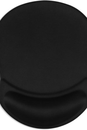 Ergonomic Mouse Pad with Gel Wrist Rest Support Gaming Small Wrist Rest Smooth Surface Non-Slip PU Base Comfortable Office Supplies Pain Relief, 8.7 x 7.2 inches, Black