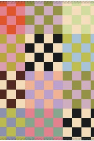 5 Checkered Mouse Pad, Retro & Boho Style, 8.3 x 10.3 Inches, Multicolor