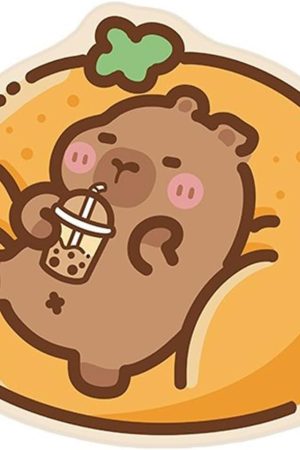Capybara Mouse Pad, Capybara Lying on Orange Sofa Novelty Desk Mat, Non-Slip Gaming & Office Mousepad, Cute Kawaii Animal-Themed Ergonomic Mouse Pad for PC, Laptop, Computer