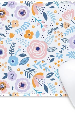 Flower Square Mouse Pad,Non-Slip Rubber Base Mouse Pad,Home Office Decoration Desktop Accessory,Laptop Mouse Pad for Office Laptops,9.4x7.8x0.12inch 3