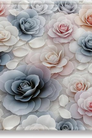 ‌10.2x8.3 Inch Pink Floral Mouse Pad, Stitched Edges, Modern Nature Vibe Bloomed Rose Flowers in Cold Tones Paint Print, Non-Slip Rubber Base, Washable & Durable Gaming/Office Mouse Mat for Desk
