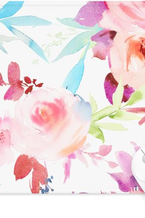 Mouse Pad with Stitched Edge, Multiple Patterns Computer Mouse Pads with Non-Slip Rubber Base, Washable Cloth Mousepad, for Gaming, Laptop, PC (Pastel Bloom)