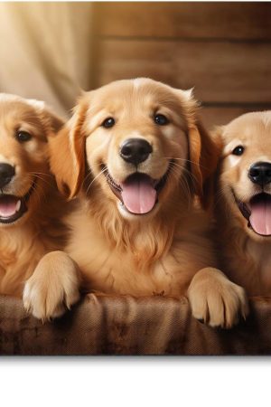 Cute Dog Mouse Pad,Three Adorable Golden Retrievers Healing Smiles That Blend Seamlessly with The Warmth of a Lazy Afternoon Sun Mouse Pad, Non-Slip Rubber Base Mousepad Waterproof for Kids Desk Pad