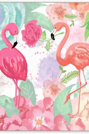 Non-Slip Rubber Mouse Pad， Bright Colors Watercolor Flamingo and Flowers Mouse pad (9.5 inch x 7.9 inch) …