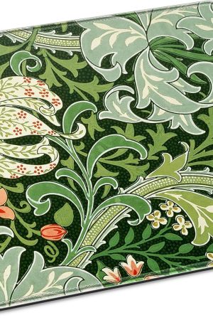 Mouse Pad 11.8"x9.8" Inch, Mouse Pads for Desk, Small Mouse Mat for Laptop, Cloth Computer Mouse Pads for Women Travel,Cute Funny Waterproof Non-Slip Rubber Base MousePads Green Floral
